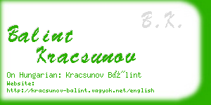 balint kracsunov business card